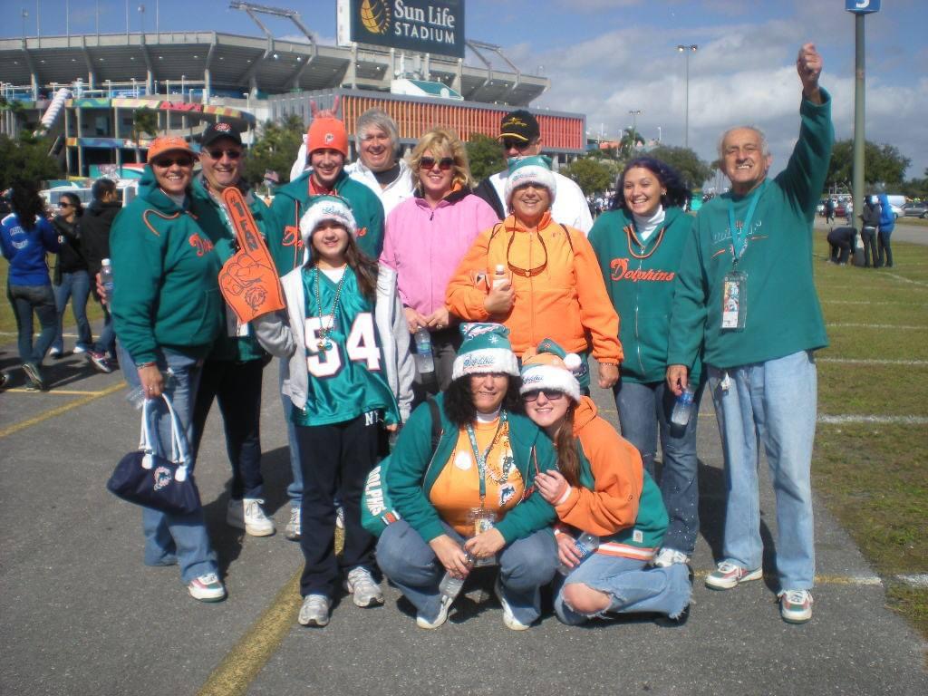 Dolfan UK fans outside of a stadium