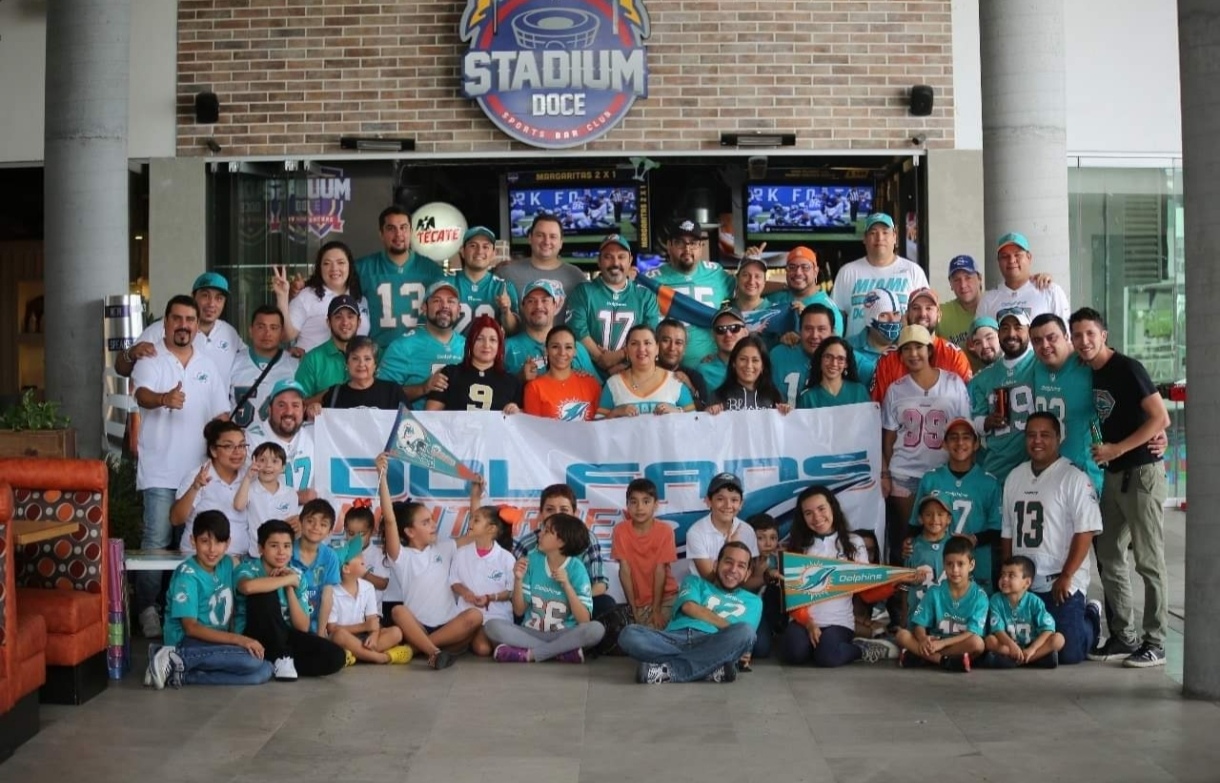 Dolfans Monterrey outside of a Stadium Doce